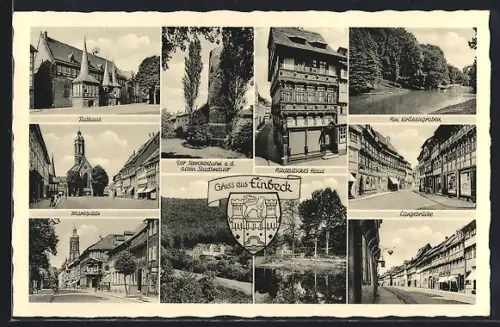 AK Einbeck, Rathaus, Marktkirche, Altdeutsches Haus