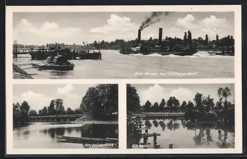 AK Plittersdorf /Rhein, Rheinpartie mit Dampfer