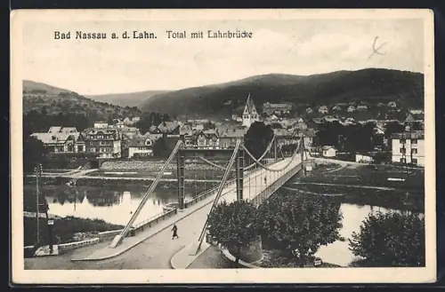 AK Bad Nassau a. d. Lahn, Total mit Lahnbrücke
