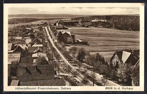 AK Friedrichsbrunn /Ostharz, Blick nach dem Kurhaus