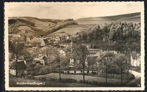 AK Waldkirchen /Erzgeb., Ortsansicht, Landschaft, Häuser