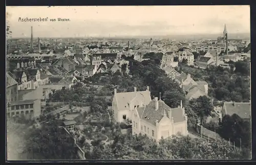 AK Aschersleben, Stadtansicht von Westen