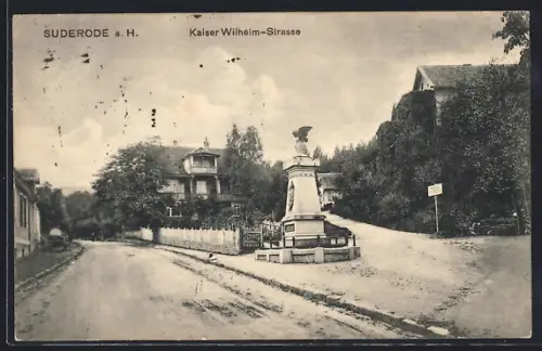 AK Suderode a. H., Kaiser Wilhelm-Strasse, Denkmal