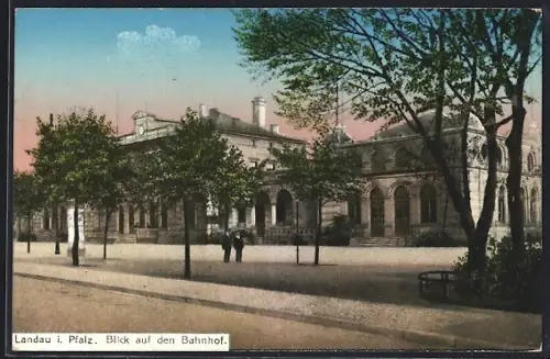 AK Landau i. Pfalz, Blick auf den Bahnhof