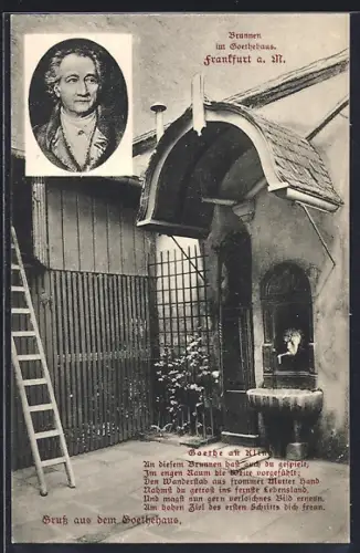 AK Alt-Frankfurt, Brunnen im Goethehaus