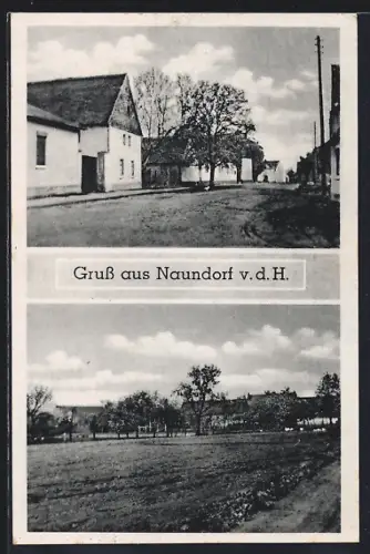 AK Naundorf v. d. H., Dorfstrasse und Ortsansicht