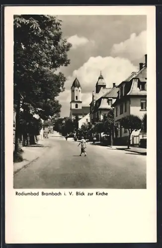 AK Brambach i. V., Blick zur Kirche