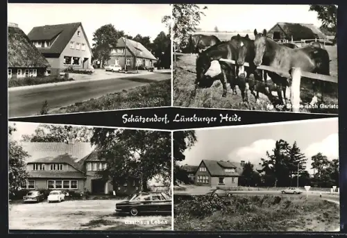 AK Schätzendorf /Lüneburger Heide, Gasthaus Leben, Strasse nach Garstedt