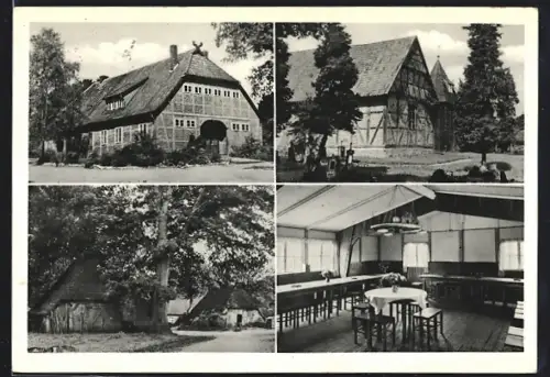 AK Undeloh /Lüneburger Heide, Jugendheim Undeloh, Bauernhäuser, Innenansicht Speisesaal