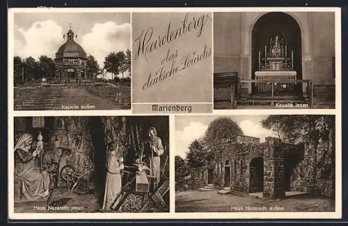 AK Neviges, Marienberg Kapelle Aussen & Innen, Haus Nazareth aussen