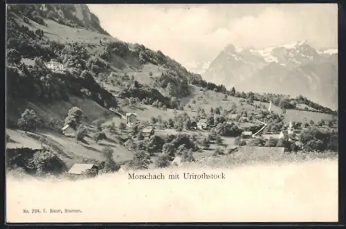 AK Morschach, Ortsansicht mit Urirothstock