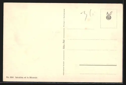 Künstler-AK Isérables, Isérables et le Muveran