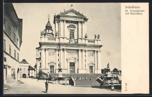 AK Solothurn, St. Ursuskirche mit Baselthor