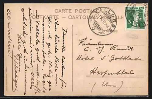 AK Luzern, Blick auf Rathaus