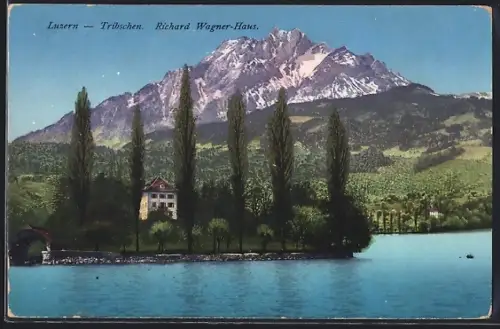 AK Luzern, Tribschen, Richard-Wagner-Haus mit Umgebung