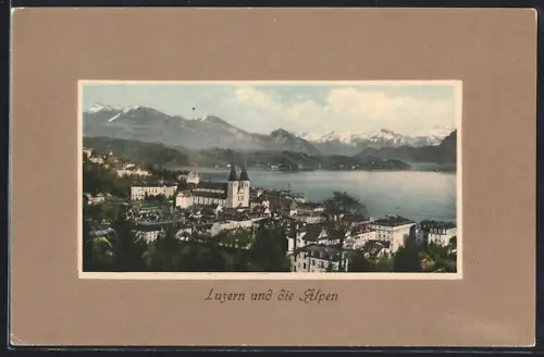 AK Luzern, Luzern mit Alpempanorama