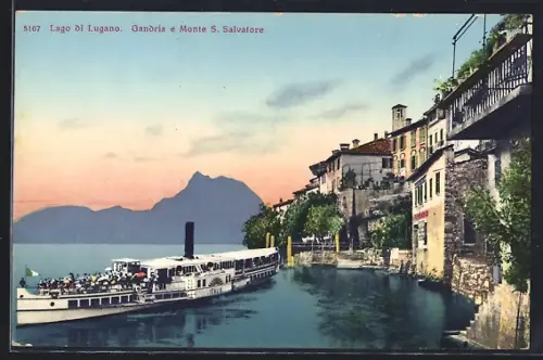 AK Lugano, Raddampfer Italia, Gandria e Monte S. Salvatore