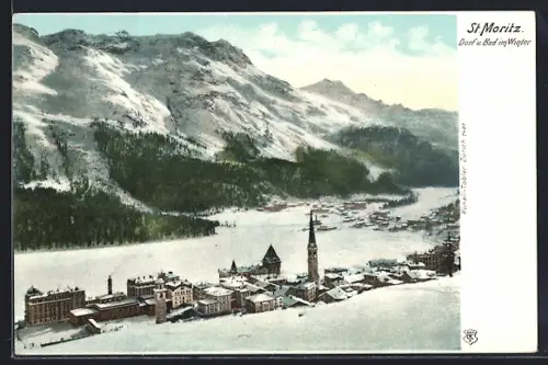 AK St. Moritz, Dorf und Bad im Winter