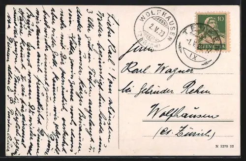 AK Teufen, Methodisten-Kapelle, Teilansicht mit Säntis