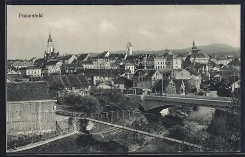 AK Frauenfeld, Gesamtansicht mit Brücken