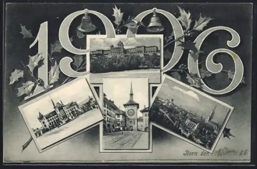 AK Bern, Teilansicht, Schloss, Strassenpartie, Jahreszahl 1906