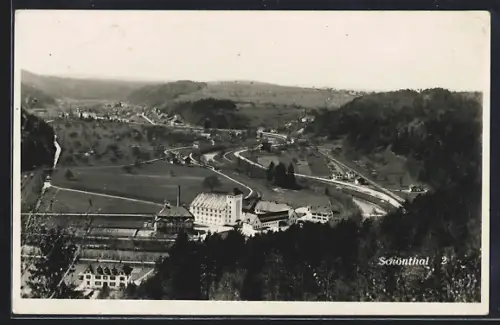 AK Schönthal, Panorama mit Strassenpartie