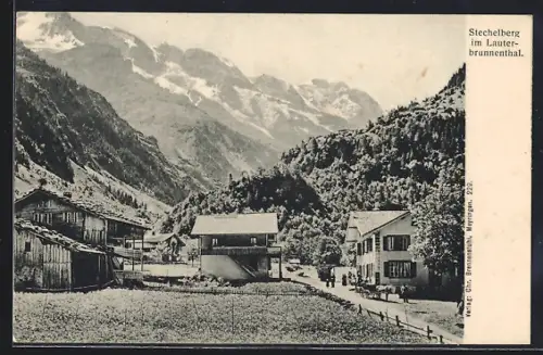 AK Lauterbrunnen, Lauterbrunnenthal, Ortspartie mit Stechelberg