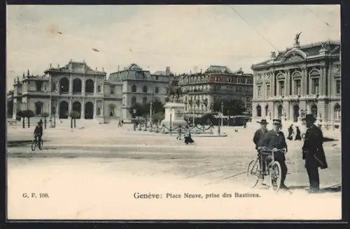 AK Genève, Place Neuve, prise des Bastions