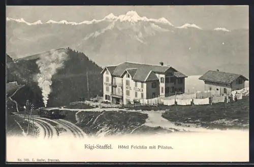 AK Rigi-Staffel, Hôtel Felchlin mit Pilatus