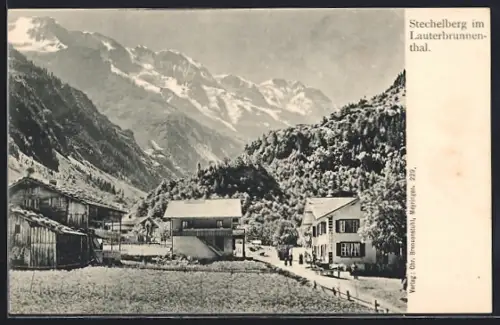AK Stechelberg im Lauterbrunnenthal, Ortsansicht mit Bergpanorama