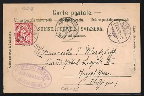 Lithographie Lac Léman, Vue panoramique