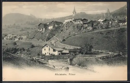AK Filisur /Albulabahn, Blick auf den Ort
