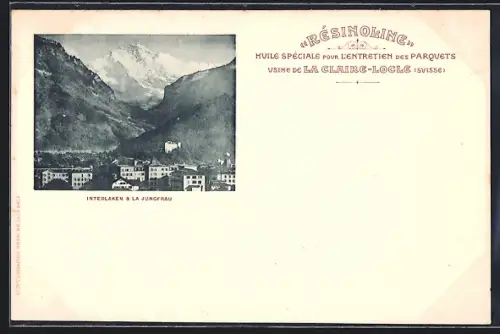 AK Interlaken, Stadtansicht mit Jungfrau