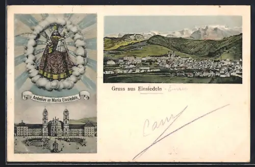 AK Einsiedeln, Maria Einsiedeln, Kloster und Ortansicht