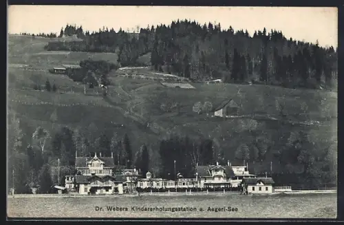AK Aegeri-See, Dr. Webers Kindererholungsstation vom See aus