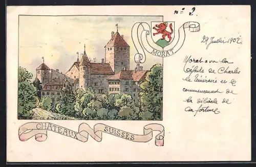 Künstler-AK Morat, Le Château