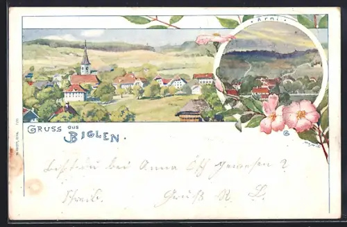 AK Biglen, Blick auf den Ort