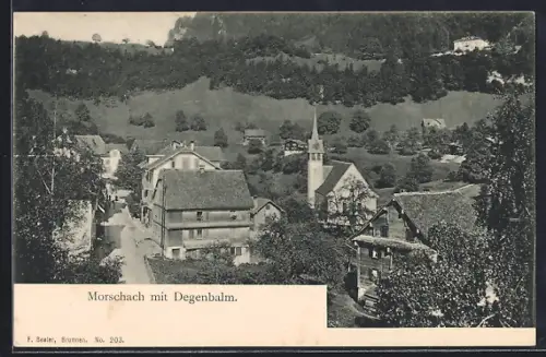 AK Morschach, Ortsansicht mit Degenbalm