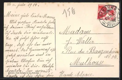 AK Fribourg, Place du Petit St-Jean et Fontaine de Ste-Anne