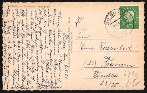 AK Brilon im Sauerland, Marktplatz, Rathaus, Kirche