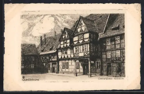 Künstler-AK Quedlinburg, Geburtshaus Klopstocks
