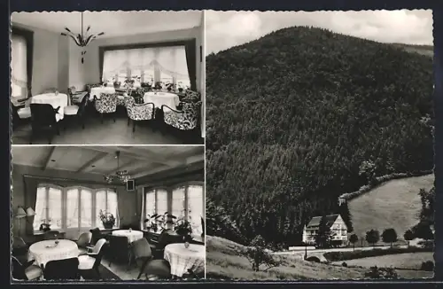 AK Wiemeringhausen /Hochsauerland, Hotel Restaurant Haus Wildenstein, Gastraum, Aussenansicht