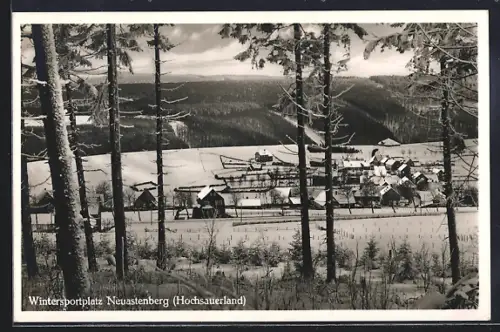 AK Neuastenberg /Hochsauerland, Wintersportplatz, verschneite Ortsansicht