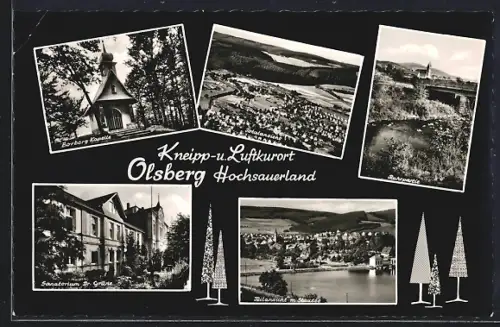 AK Olsberg /Hochsauerland, Borberg-Kapelle, Sanatorium Dr. Grüne