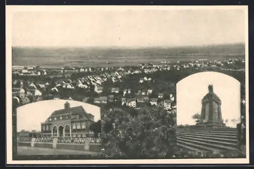 AK Metternich b. Koblenz, Ortsansicht, Kriegerdenkmal