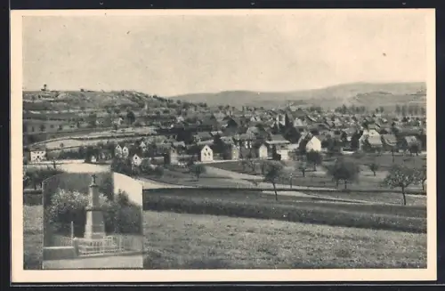 AK Thür bei Mayen, Ortsansicht, Kriegerdenkmal
