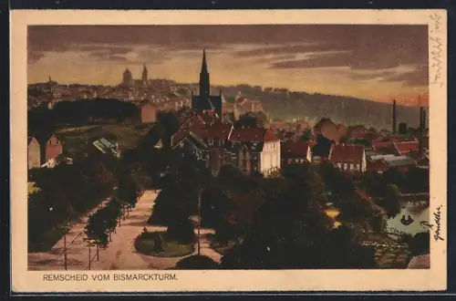 AK Remscheid, Blick vom Bismarckturm