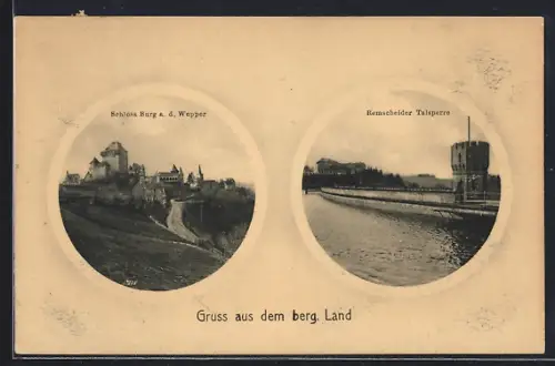 AK Burg a. d. Wupper, Schloss Burg, Remscheider Talsperre