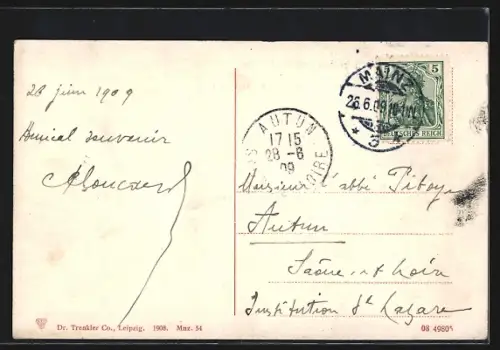 AK Mainz, Markt mit Dom