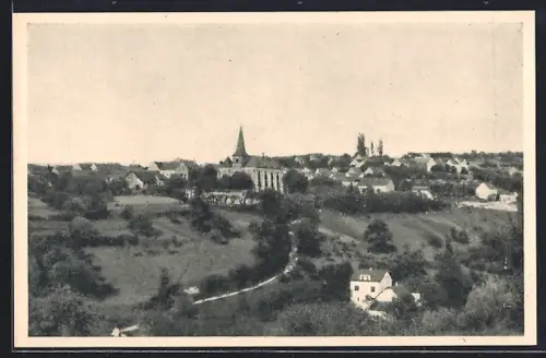 AK Arzheim bei Koblenz, Ortsansicht mit Kirche und umliegenden Häusern